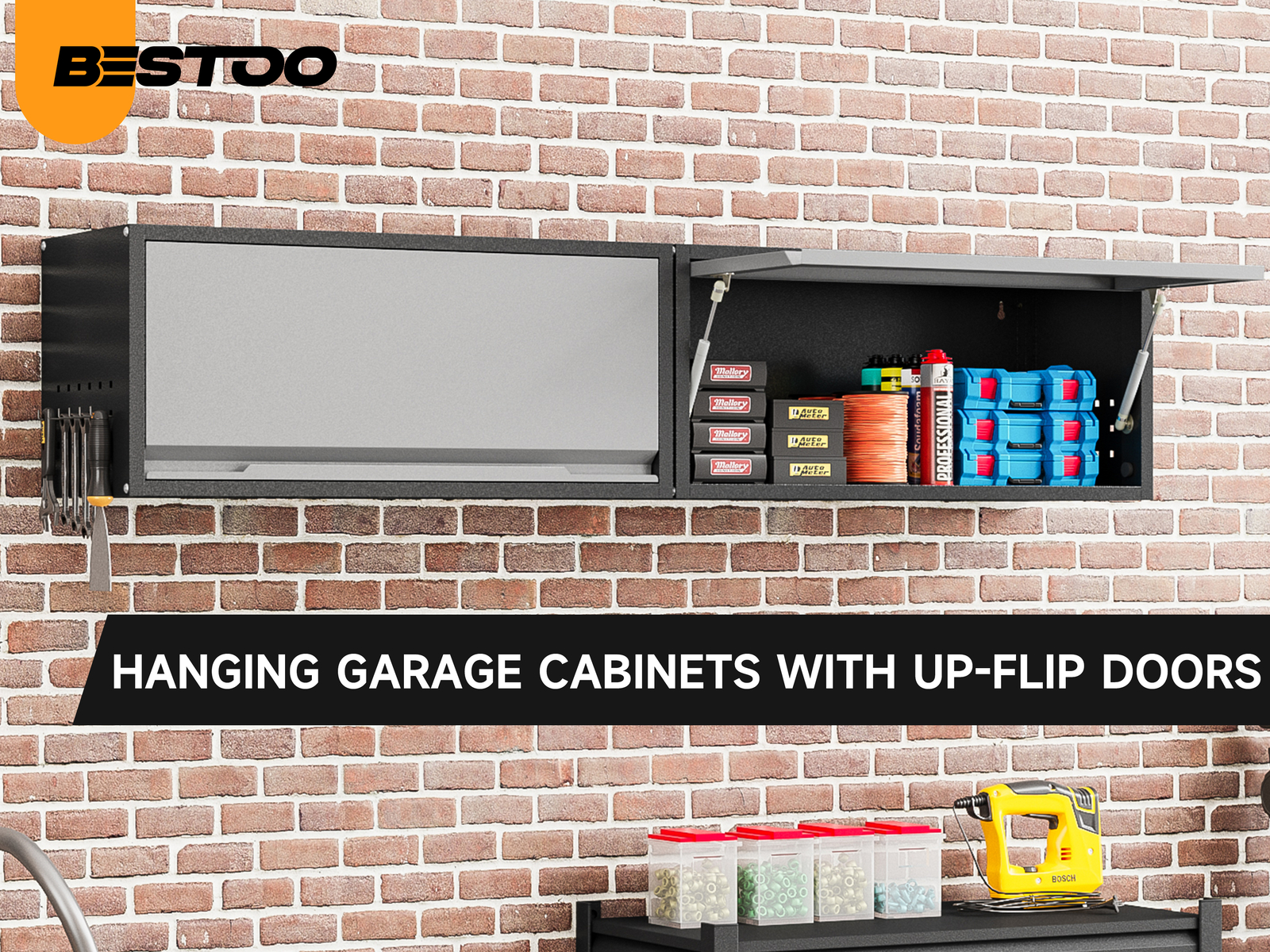 Garage Storage Cabinet System 6-Pcs Workshop Set Rolling Garage Cabinet Lockable