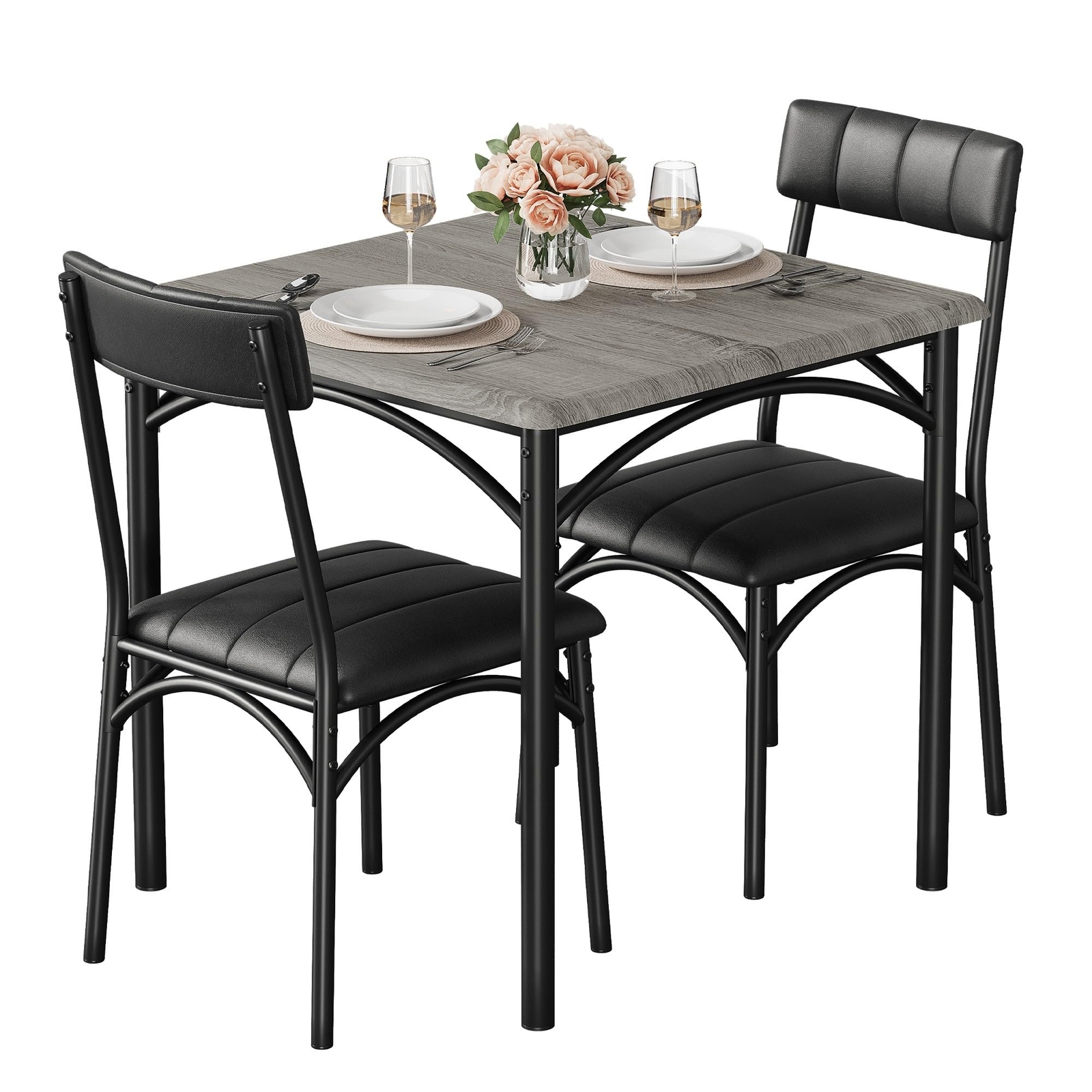 3-Piece Table and Chair Set ,Dining Room Table and 2 Chair Kitchen Table Set New