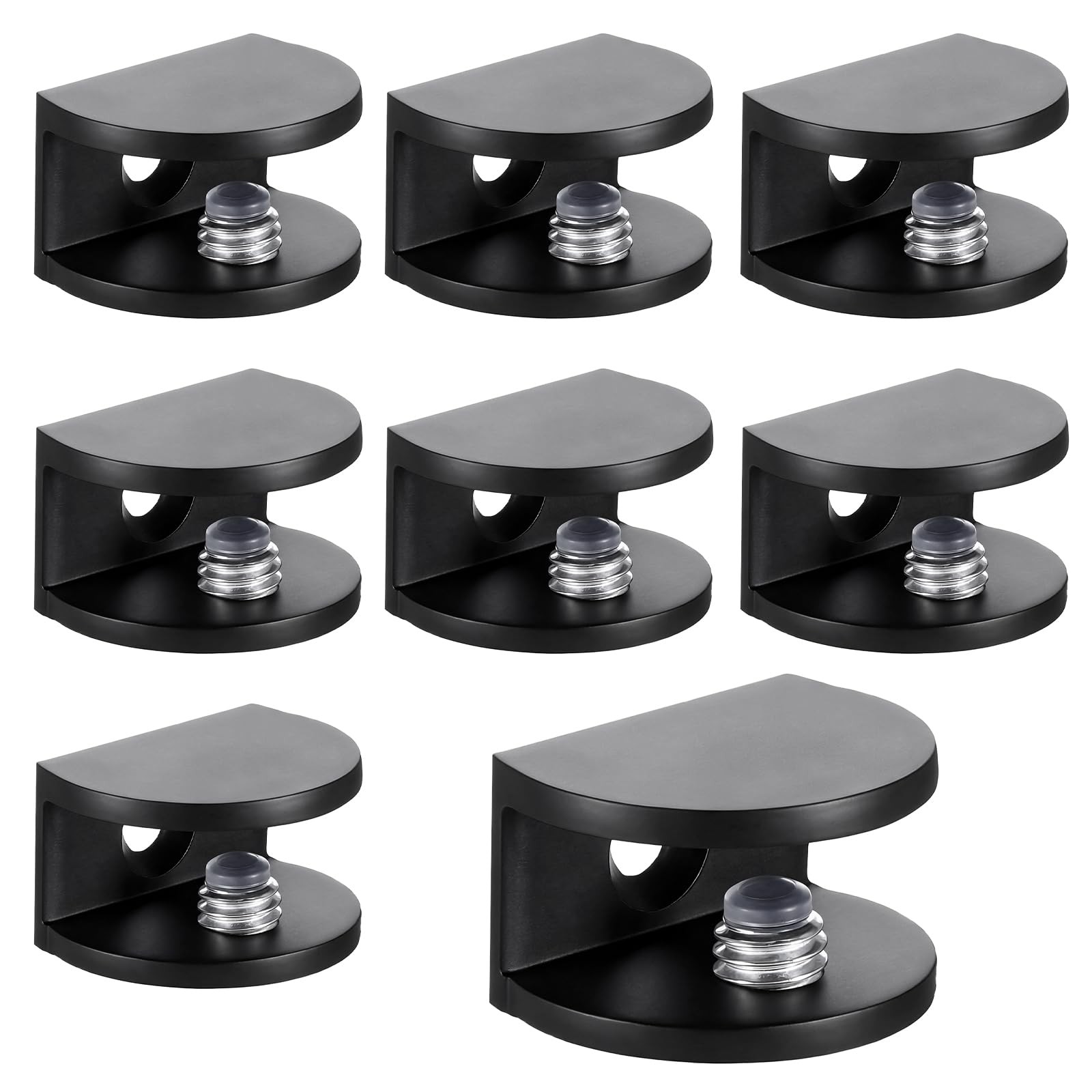 8 Pcs Adjustable Frameless Glass Shelf Brackets Aluminum Alloy Shower Clamp C…