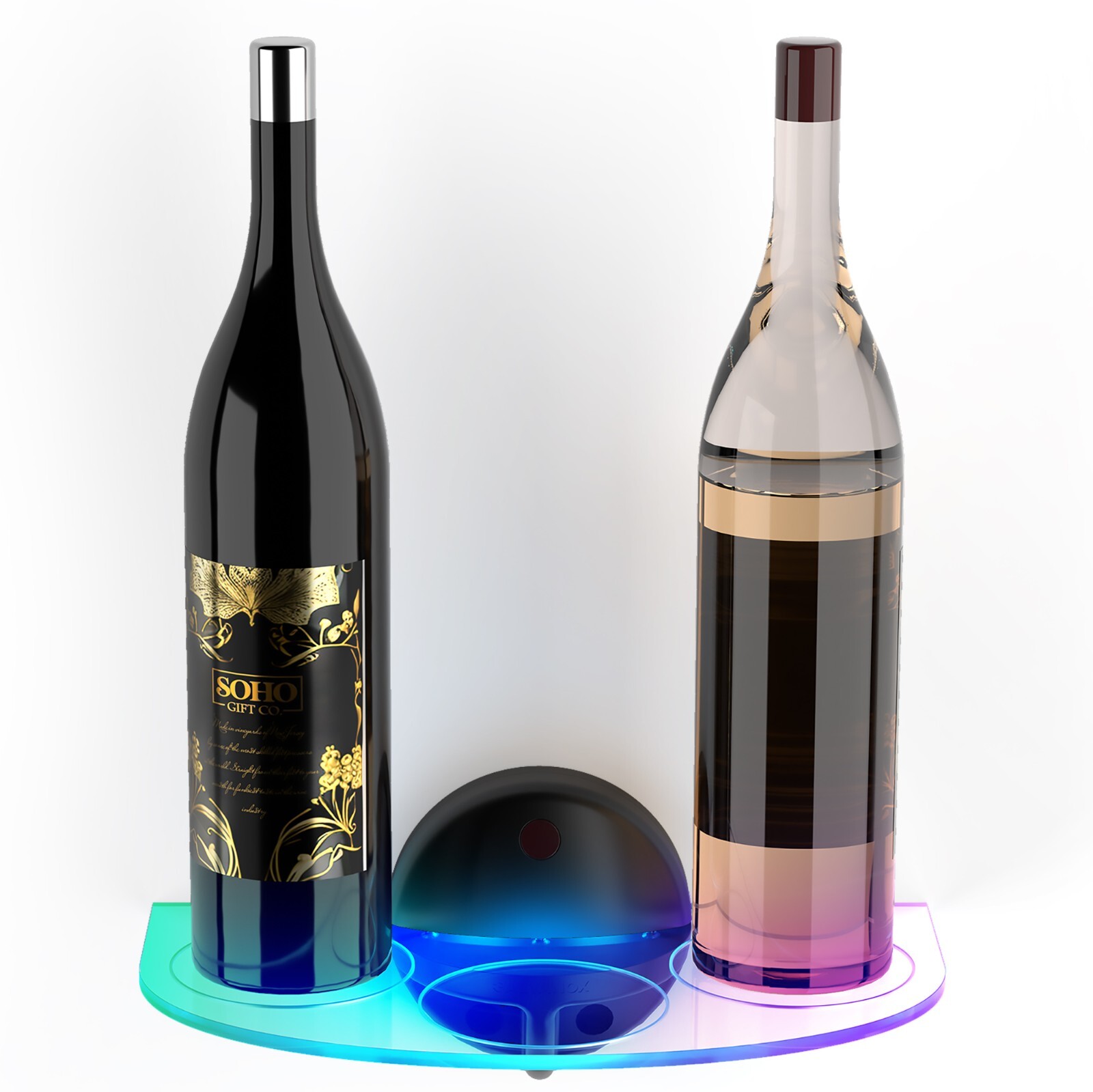 Led Light Liquor Bottle Display Floating Shelf Wall Mounted Accessories for Bar