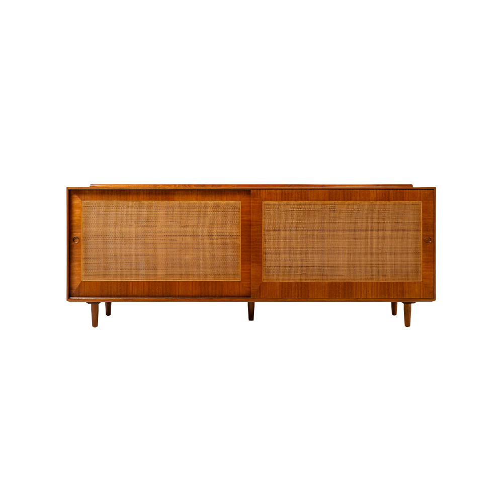 Finn Juhl For Baker Model 40 1/2 Sideboards in Walnut and Cane, 1950s