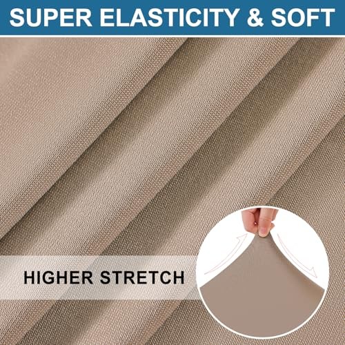 Printed Couch Cushion Covers, Stretch Soft Couch Covers for Sofa, 1 Pack Mocha