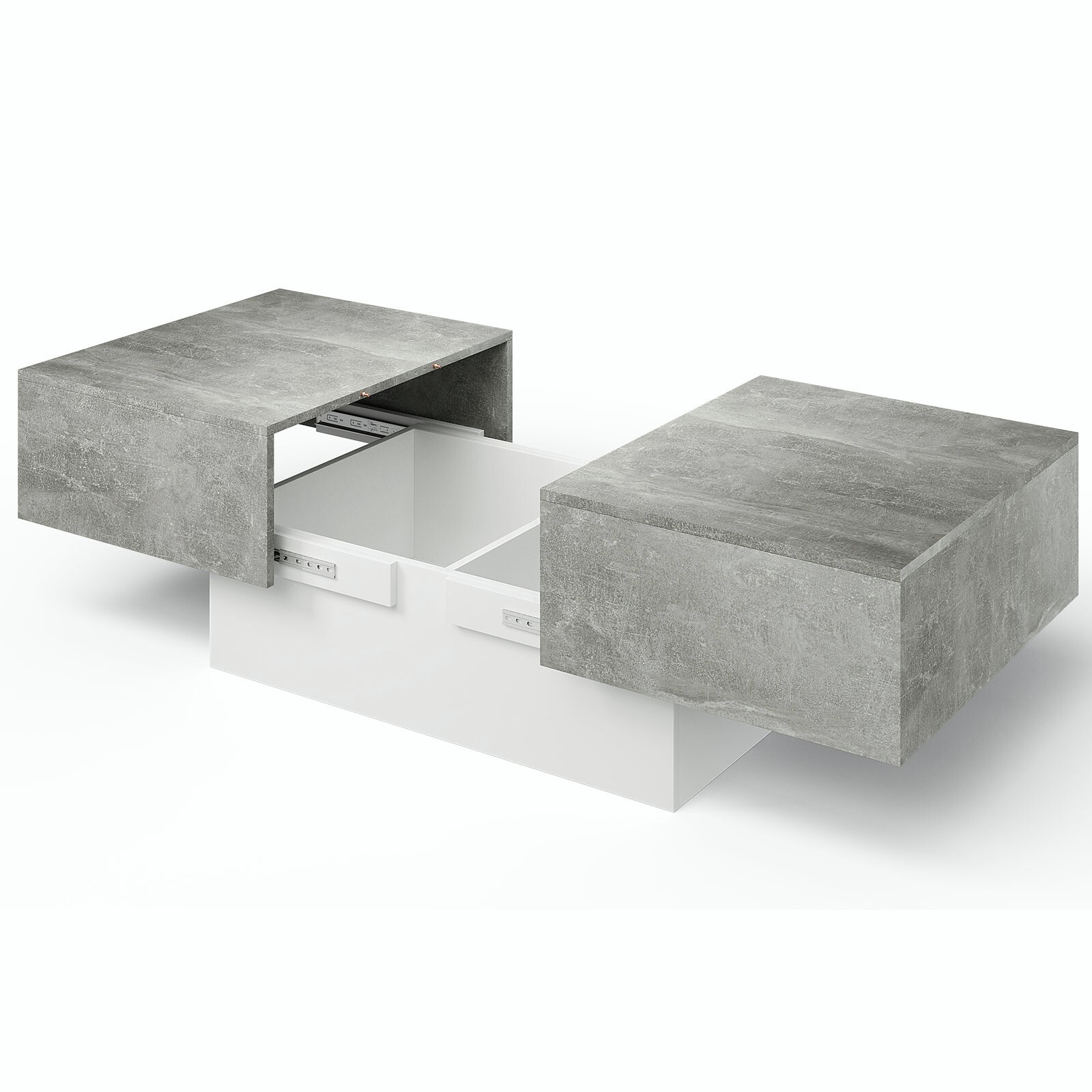 Extendable Coffee Table with Hidden Storage Living Room Cocktail Table Gray US