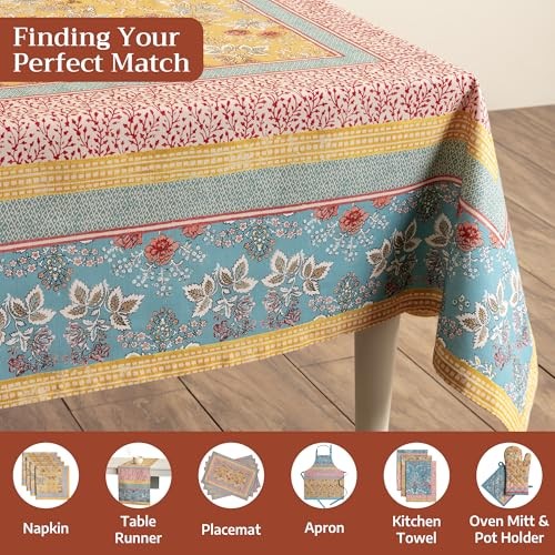 Table Cloth Rectangle Table 100% Cotton 60 x 90 Inches Tablecloth Reusable