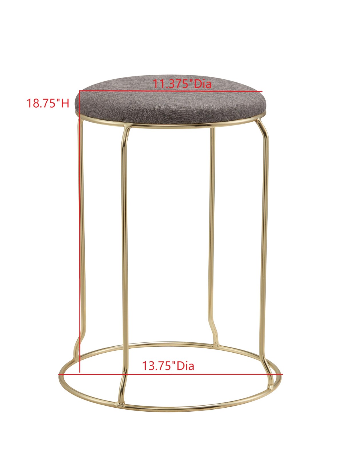 Kings Brand Furniture Set of 4 Stackable 18″ Metal Stools, Dining Chairs, Grey