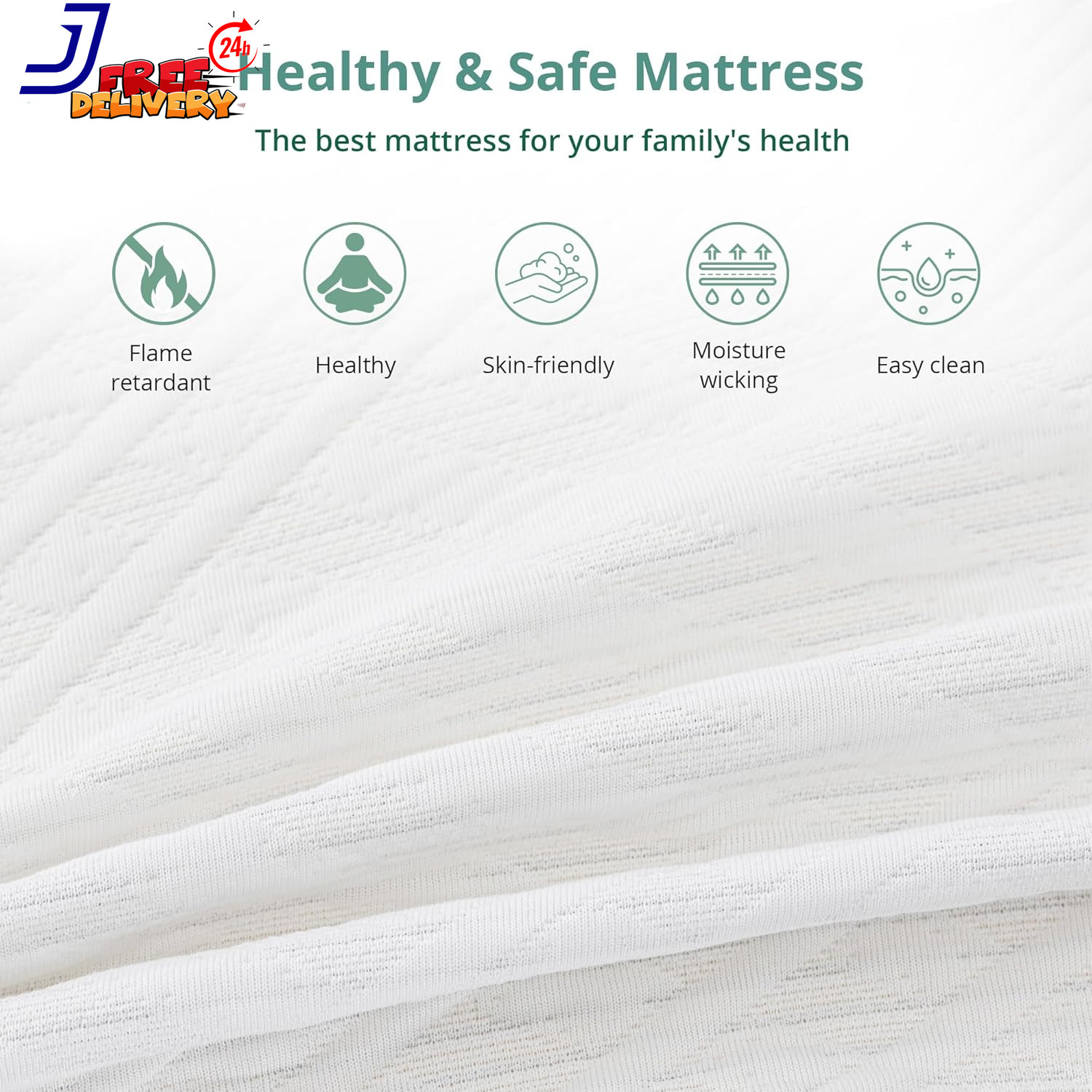 EGO White 10 Inch Short King Memory Foam RV Mattress, Cooling Gel Green Tea Mat