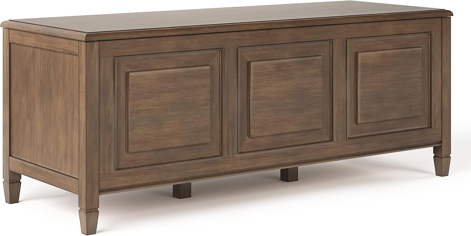 Connaught Storage Bench – 51 Inch Wide Solid Wood Trunk Bench in Natural Aged Br