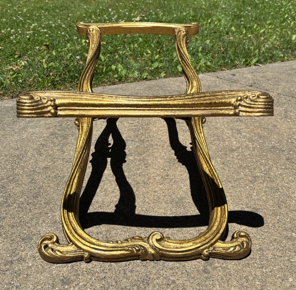 Vintage Francisco Hurtado Spanish Regency Giltwood Coffee Table X Base Stand