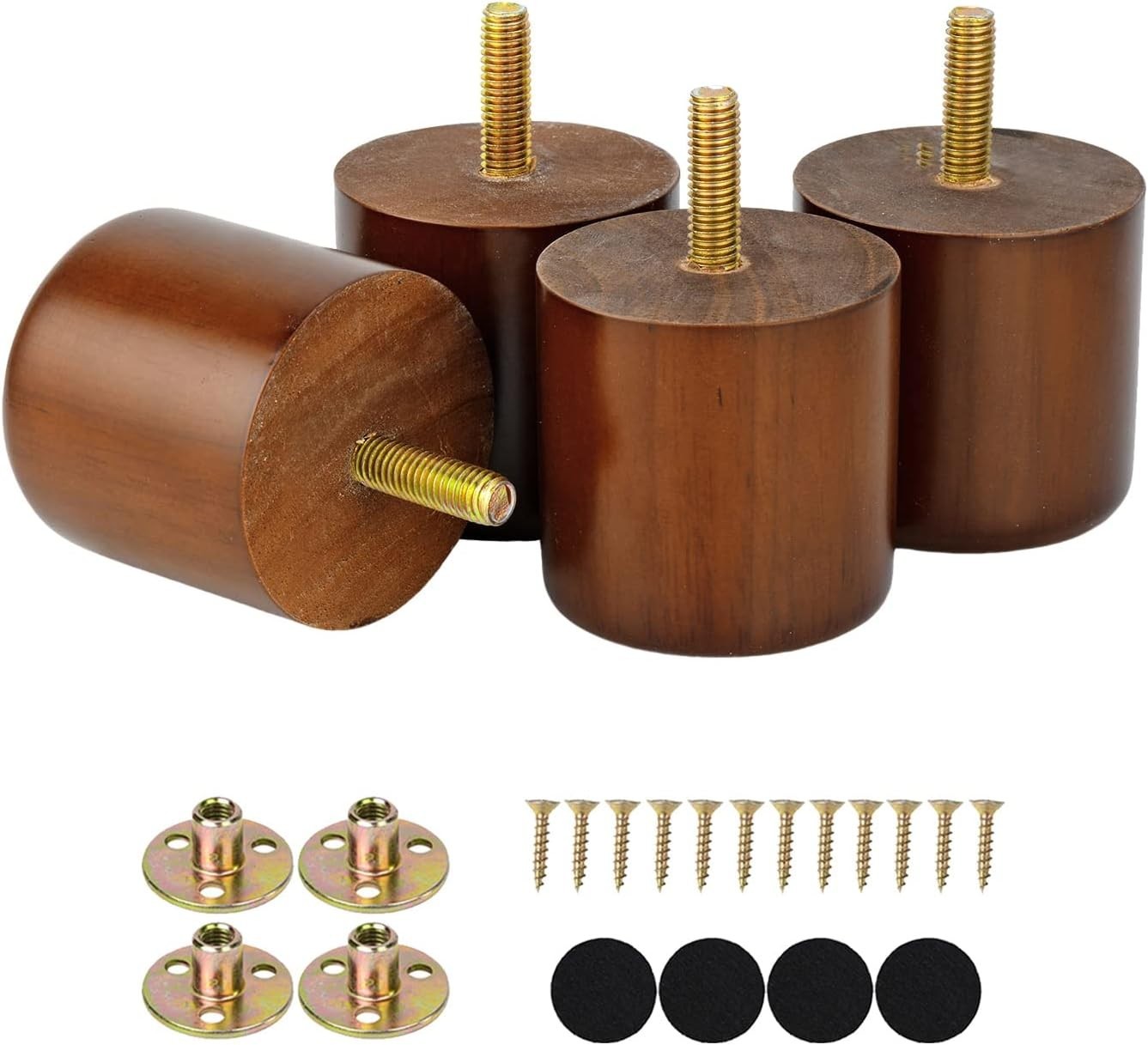 2 Inch Wood Furniture Feet Set of 4 Predrilled M8 Bolt Mini Small Replacement Le