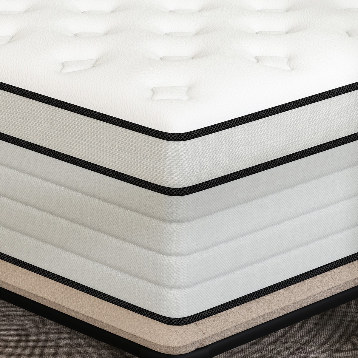 12/14 Inch Mattress in a Box Gel Memory Foam Pocket Spring Twin Full Queen King
