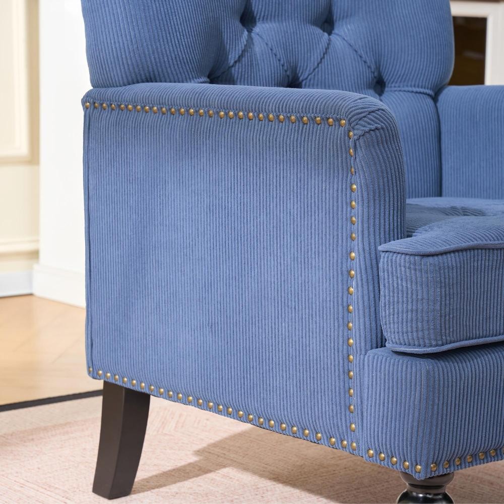 Tufted Club Chair with pillow, Accent Chair, Upholstered Button Armchair