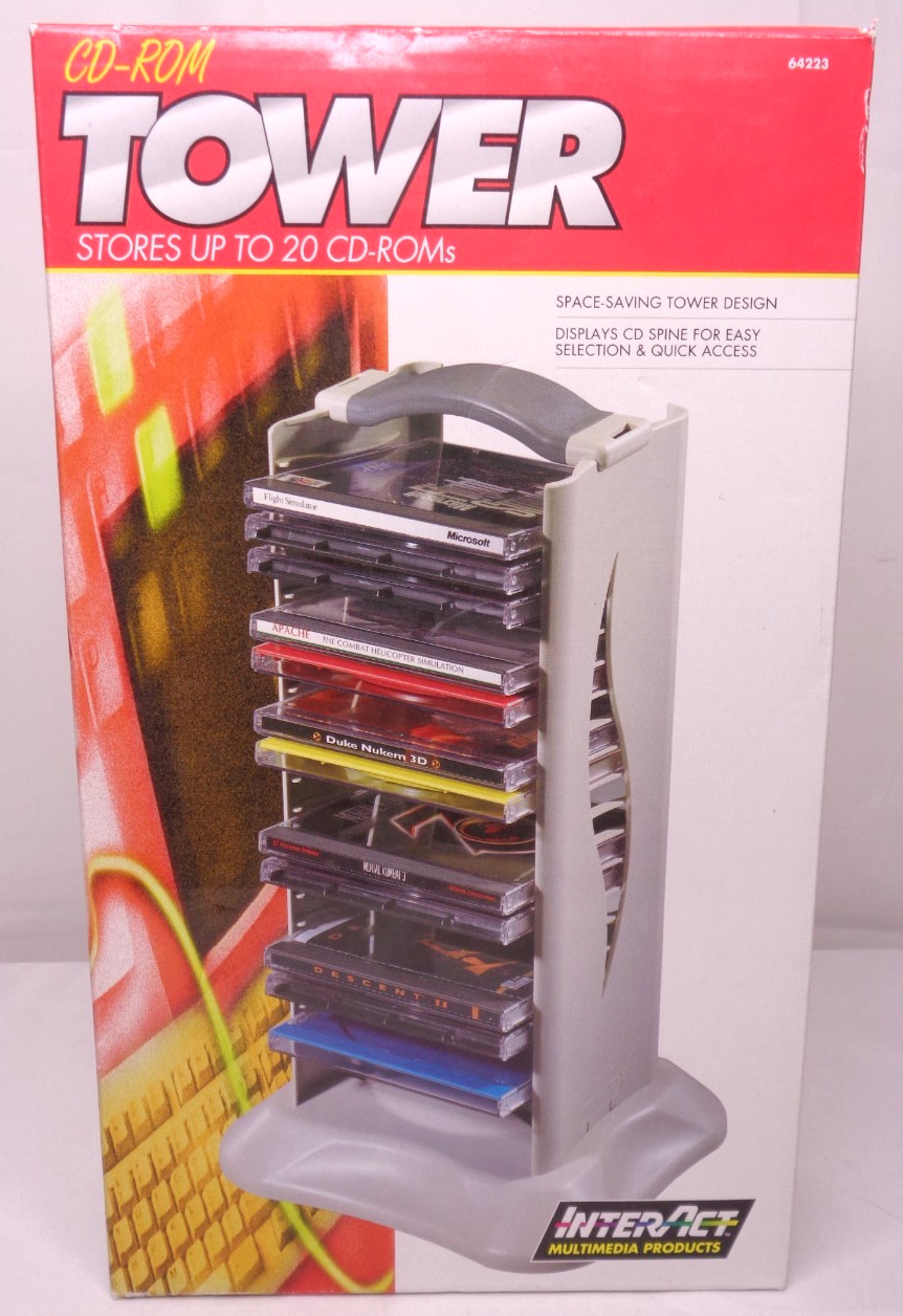 InterAct CD Tower NEW 20 Disc Capacity Gray NOS 90’s