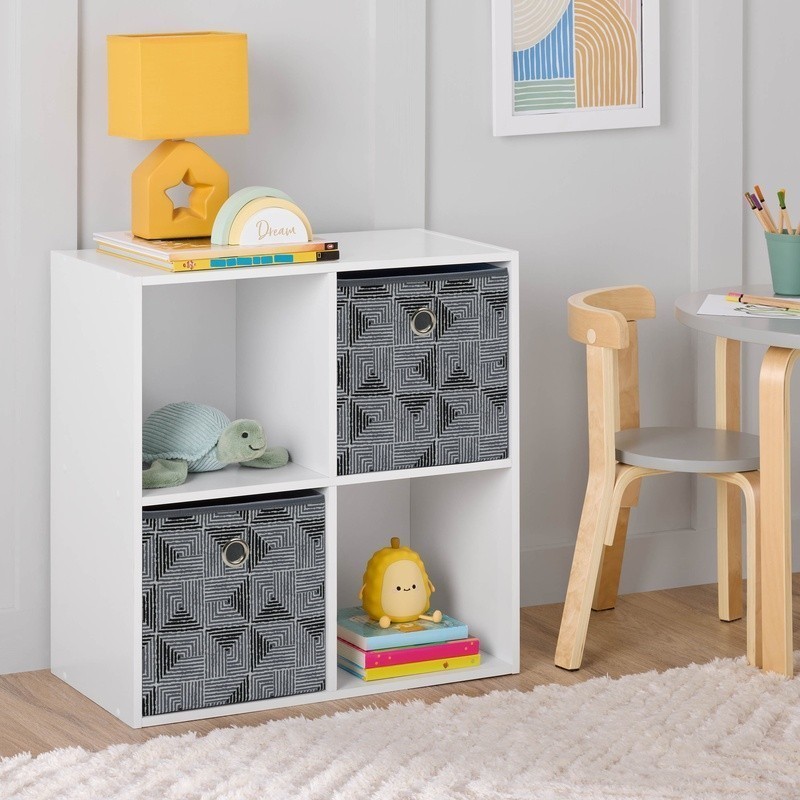 4-Cube Storage Organizer Bookcase Shelving Unit Home Office Living Room New