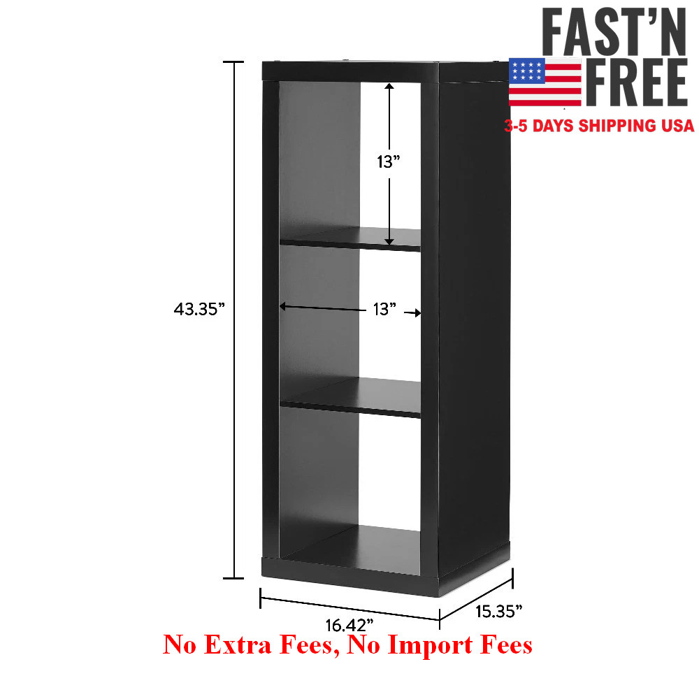 [HOT SALE] Better Homes & Gardens 3 Cube Storage Organizer, Solid Black, NEW USA