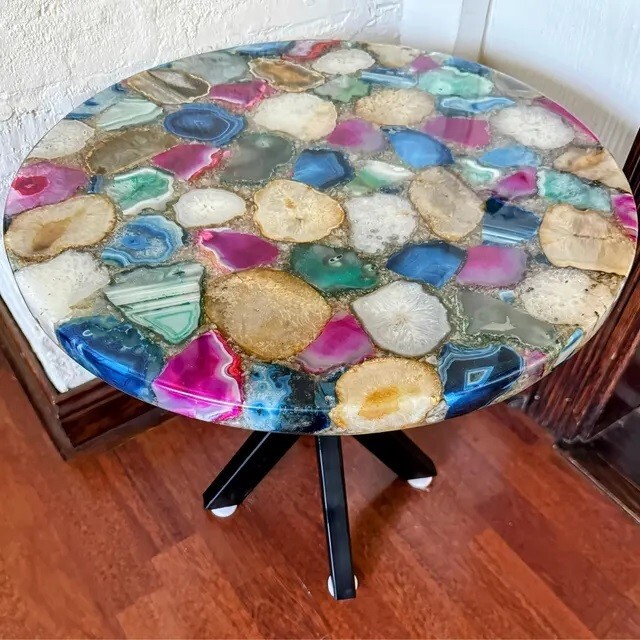 15″ Agate Multi Stone Center Sofa Hallway Deco Modern Arts Coffee & Garden Top