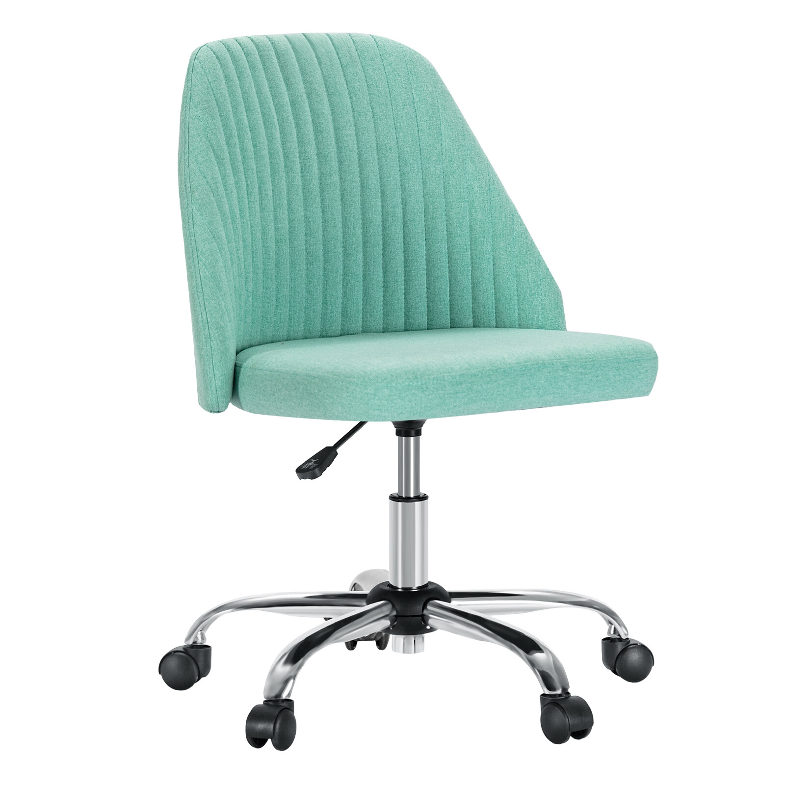 Office Chair Armless Chairs Cute Fabric Desk Adjustable Height Swivel Wheel