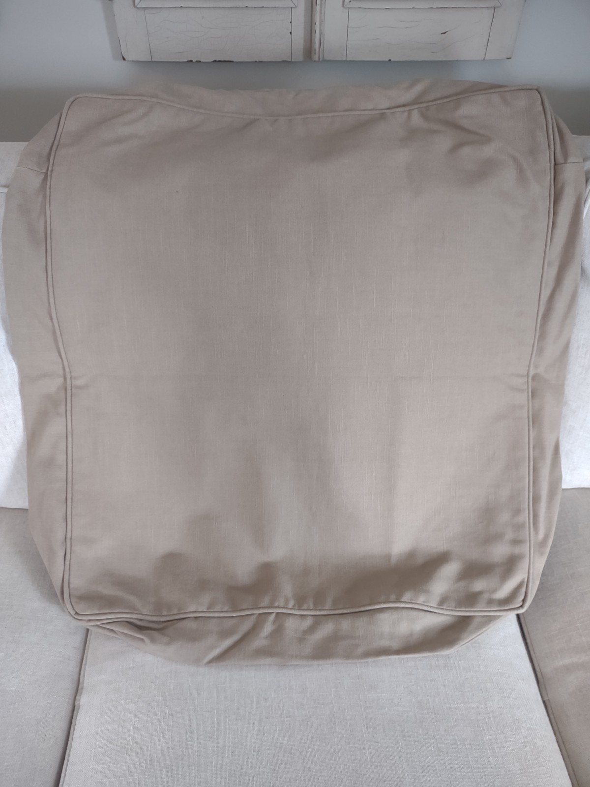 Pottery Barn Back/Seat Cushion? Slipcover, Slub Fabric, Brown ~ NEW OLD STOCK
