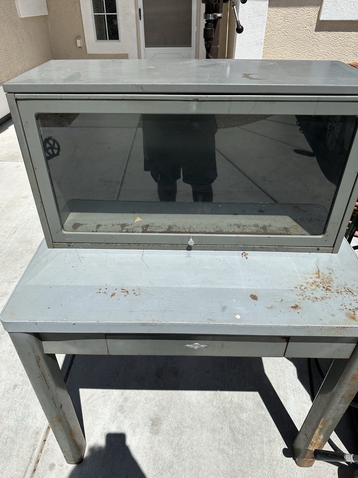 Vintage Globe Wernicke Metal Glass Door Cabinet , Measures 33″ x 15″ x 13″