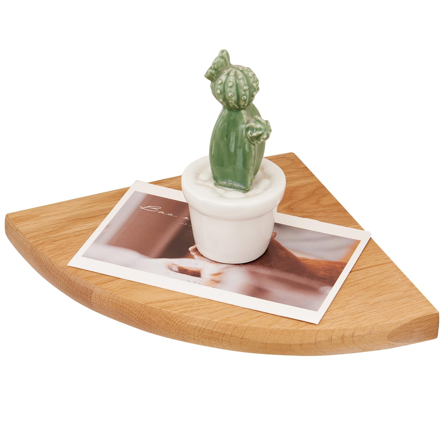 TRWISWDC Oak Corner Shelf 7 inches Natural Wood Floating 7 inches,