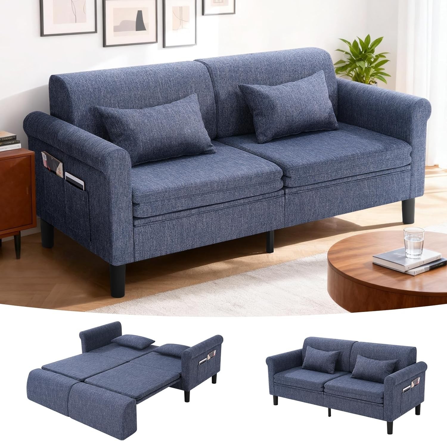 Convertible Sofa Bed 6-in-1 Loveseat Sofa Couch Suitablefor Restroom&Living Room