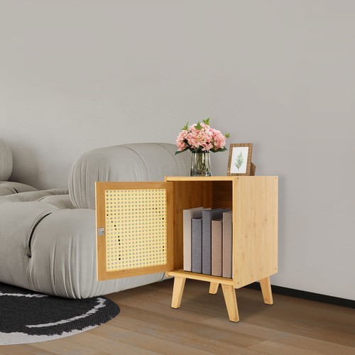 Wooden Side Table, Bamboo Bedside Table, Modern Bedside Table 31*30*51cm