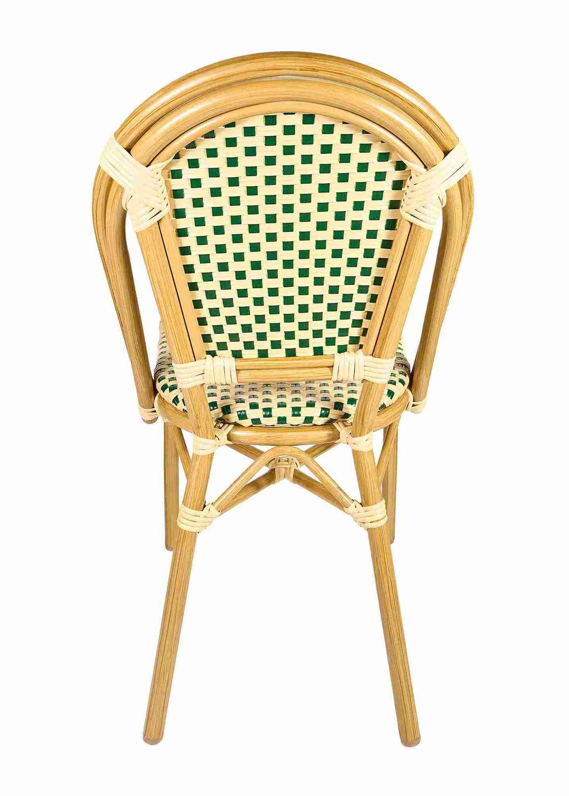 Beige and Green French Bistro Patio Dining Chair by Chivari
