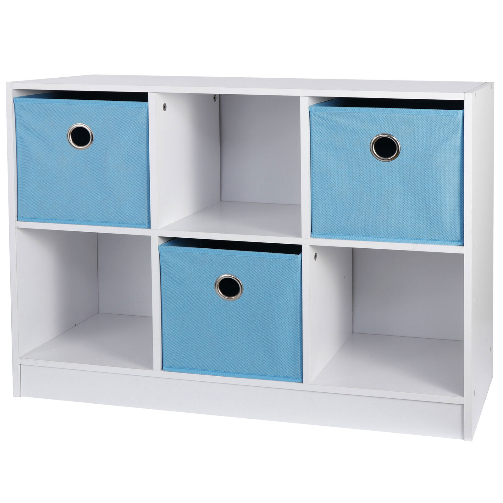 6 Cube Bookcase Rack Storage Shelves with Bins Storage Organizer Home Office