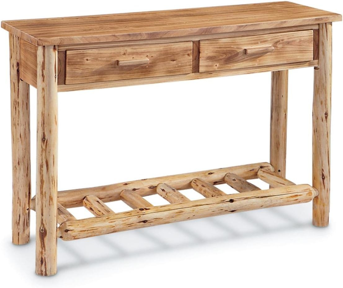 Rustic Log Sofa Table, Console Tables for Entryway, TV Stand, Wood Cabin Decor
