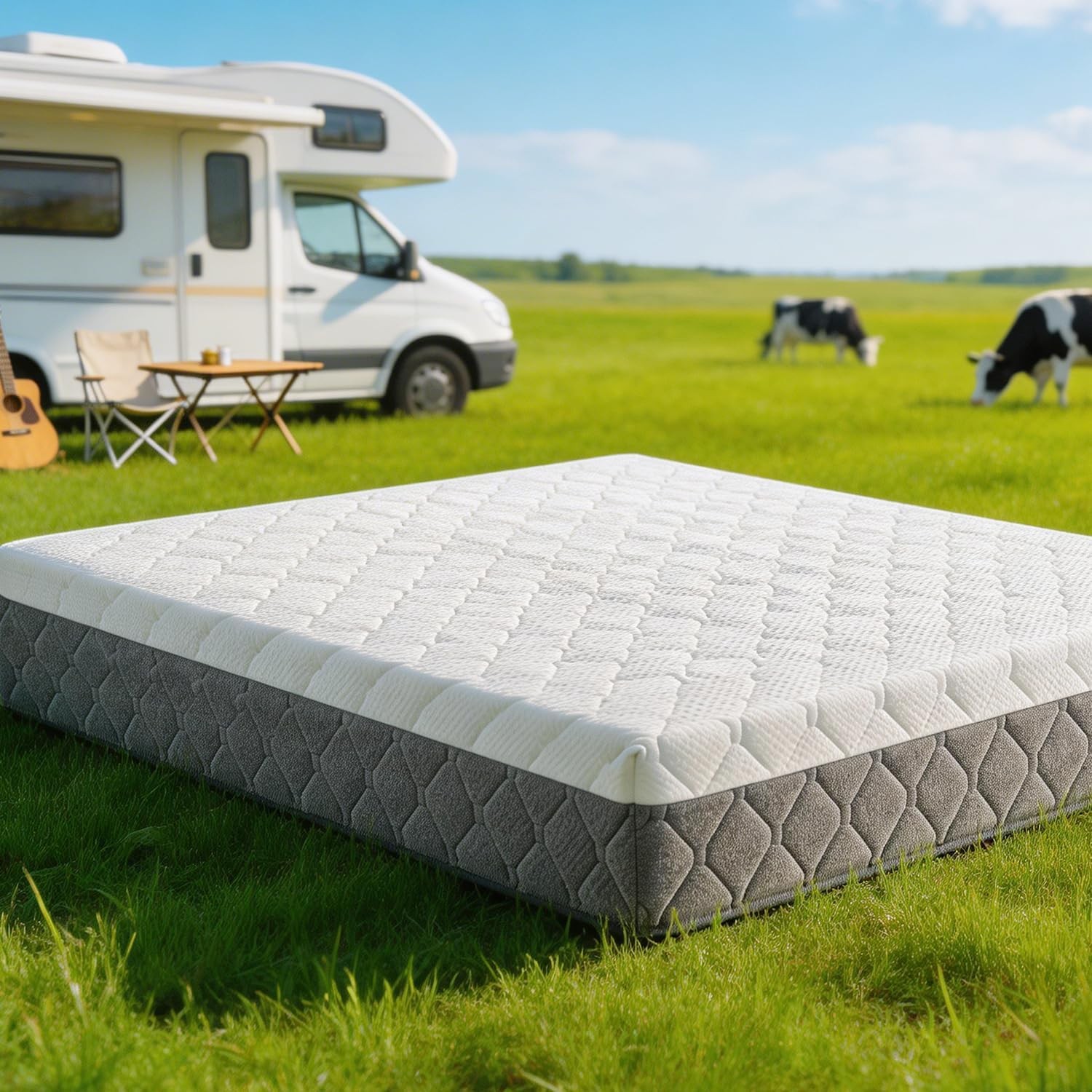 RV Mattress Short Queen 8-Inch: Medium Firm Memory Foam for Pressure Relief,