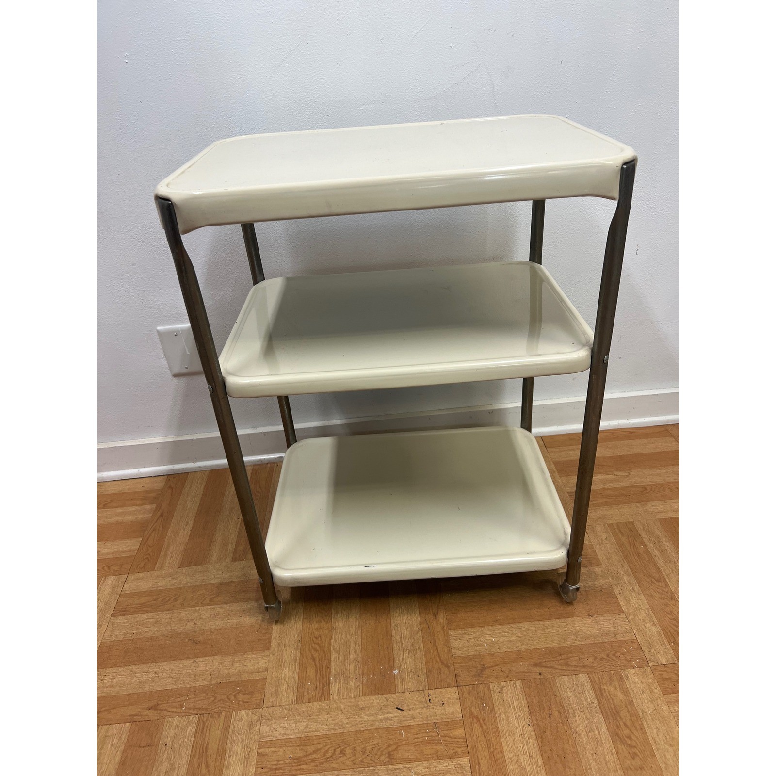 Vintage COSCO Metal Tea Cart Mid Century 3 Tier Bar Serving Utility Table MCM