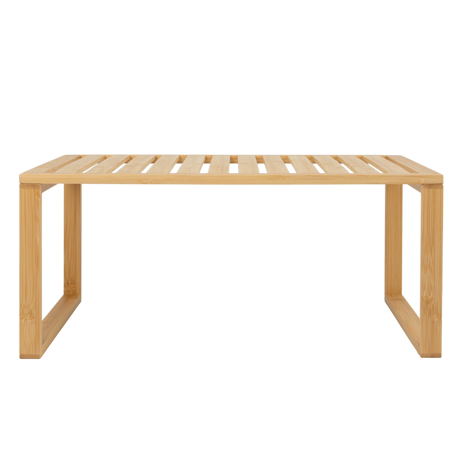 Bamboo Stackable Shelf, Natural Bamboo Color, Easy Assemble, 16 x 10 x 1.18in