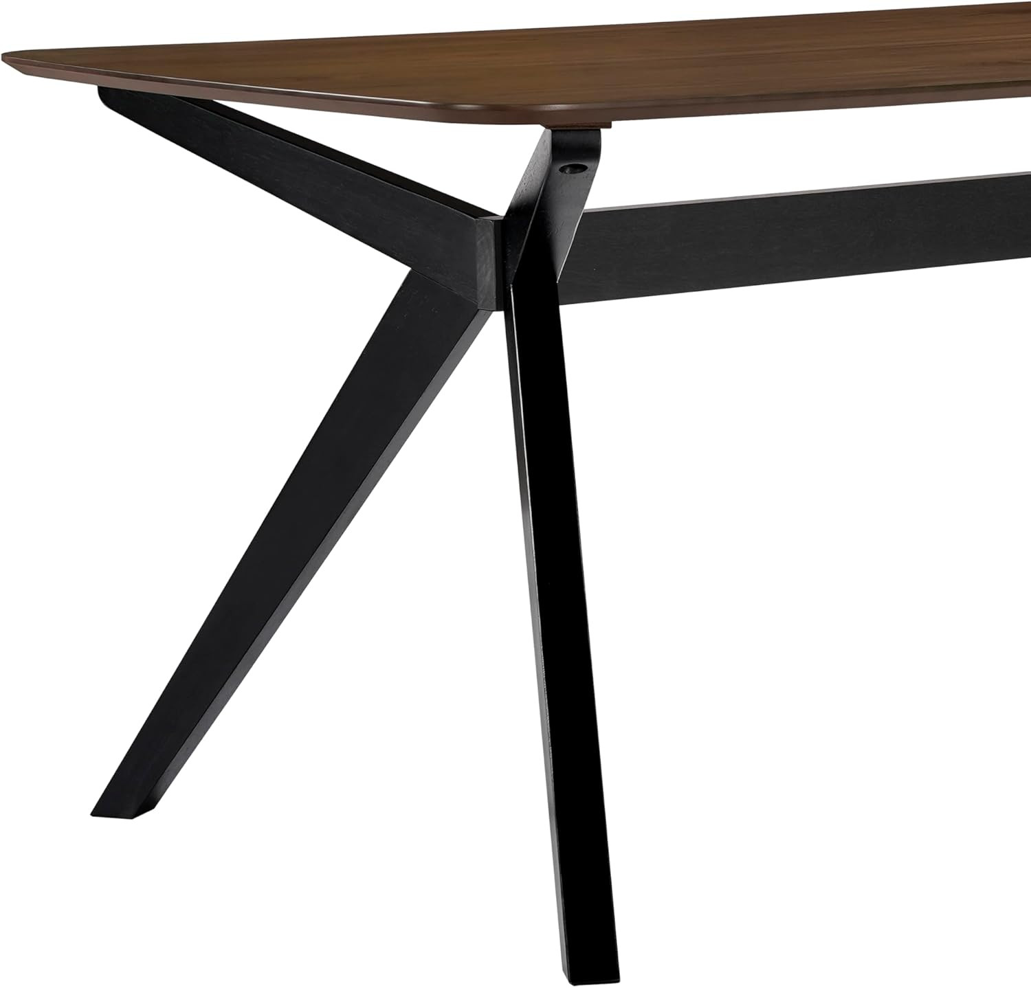 Arley Solid Wood Dining Table for 4 – Modern Walnut Brown & Black Design