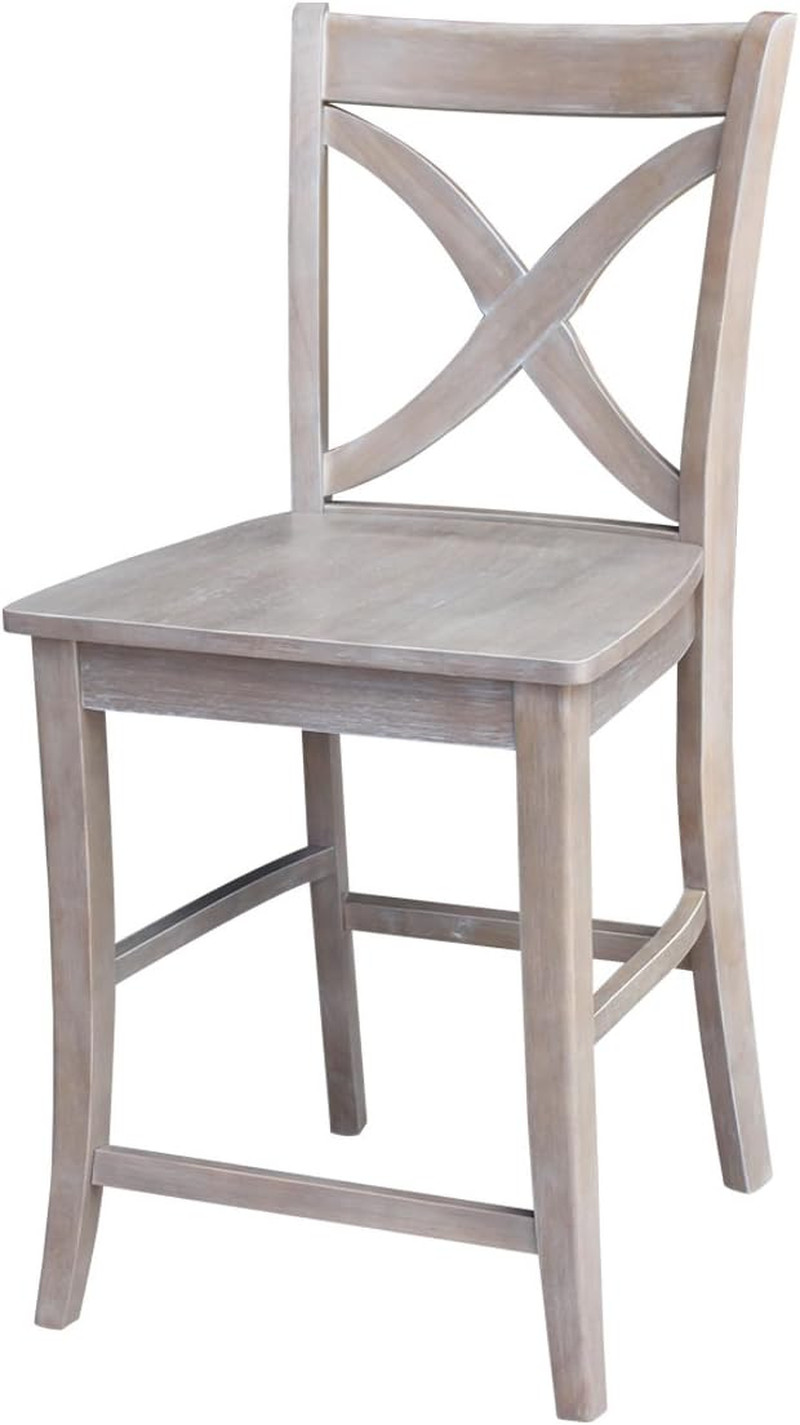 Stylish Washed Gray Taupe Cosmo Barstool by International Concepts