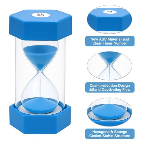 Hexagonal Sand Timer Set, 8-Pack, 2 to 30 Minute, Colorful | 1 to 30 Minute
