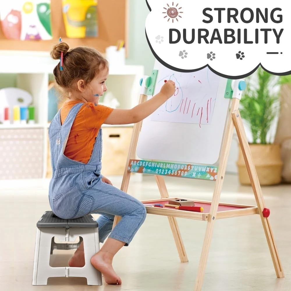 Step Stool Foldable, 9” Folding Step Stool for & Adults, Hold Up to