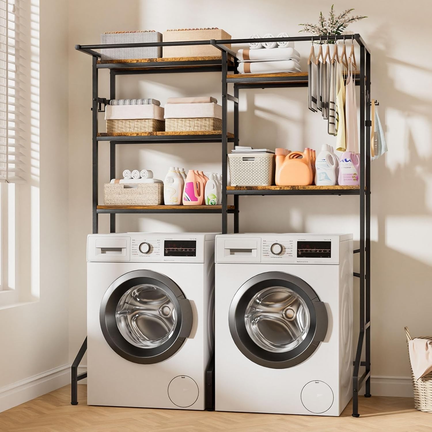 5-Tier Heavy Duty Over Washer Dryer Storage Shelf with Rust-Proof Finish