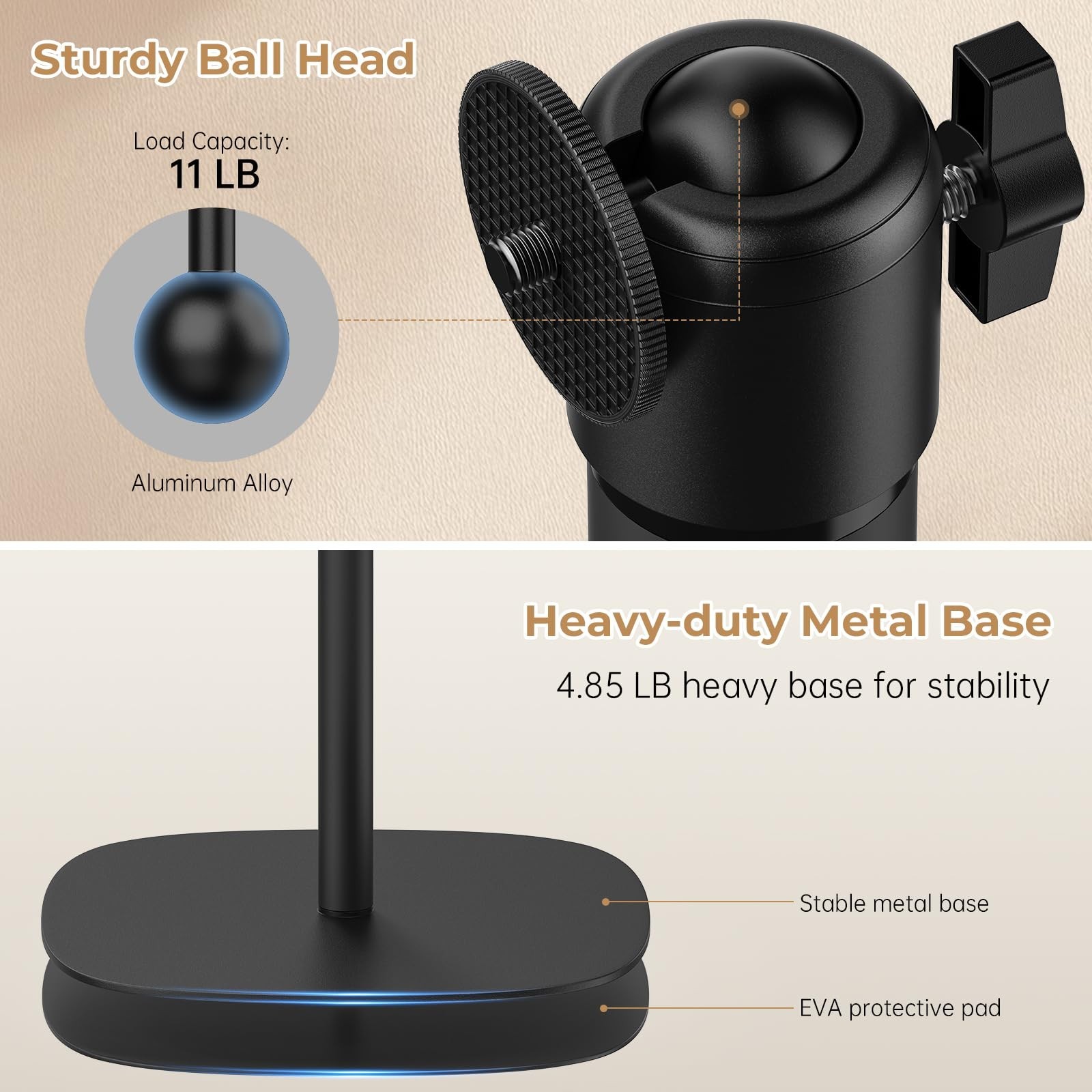 Projector Stand: Floor Mount with Adjustable Height 20”-50”, Universal Comp…