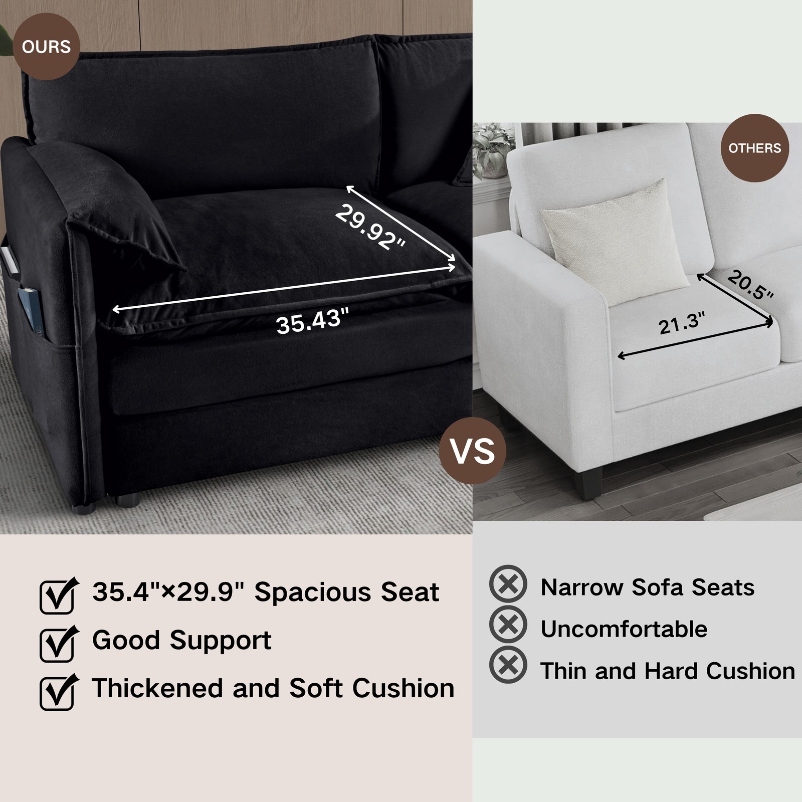 Oversized 57.48″ Recliner Chair with Movable Ottoman – Soft Chenille Upholstere