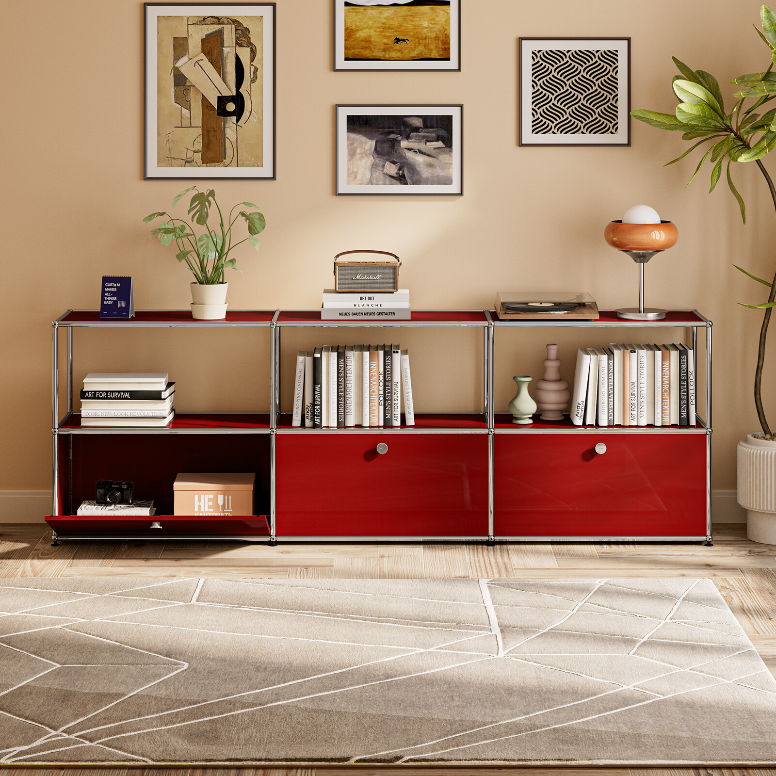 USM Haller Style Modern Storage Cabinet Metal Storage Organizer Shelf Home Decor