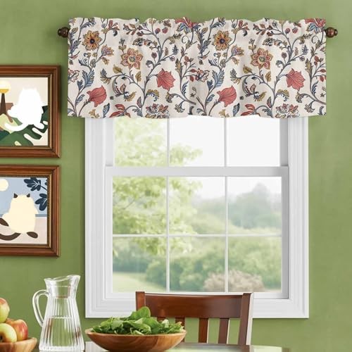 Kitchen Valances for Windows,Summer 60″W x 18″L (Pack of 1) Beige Turmeric