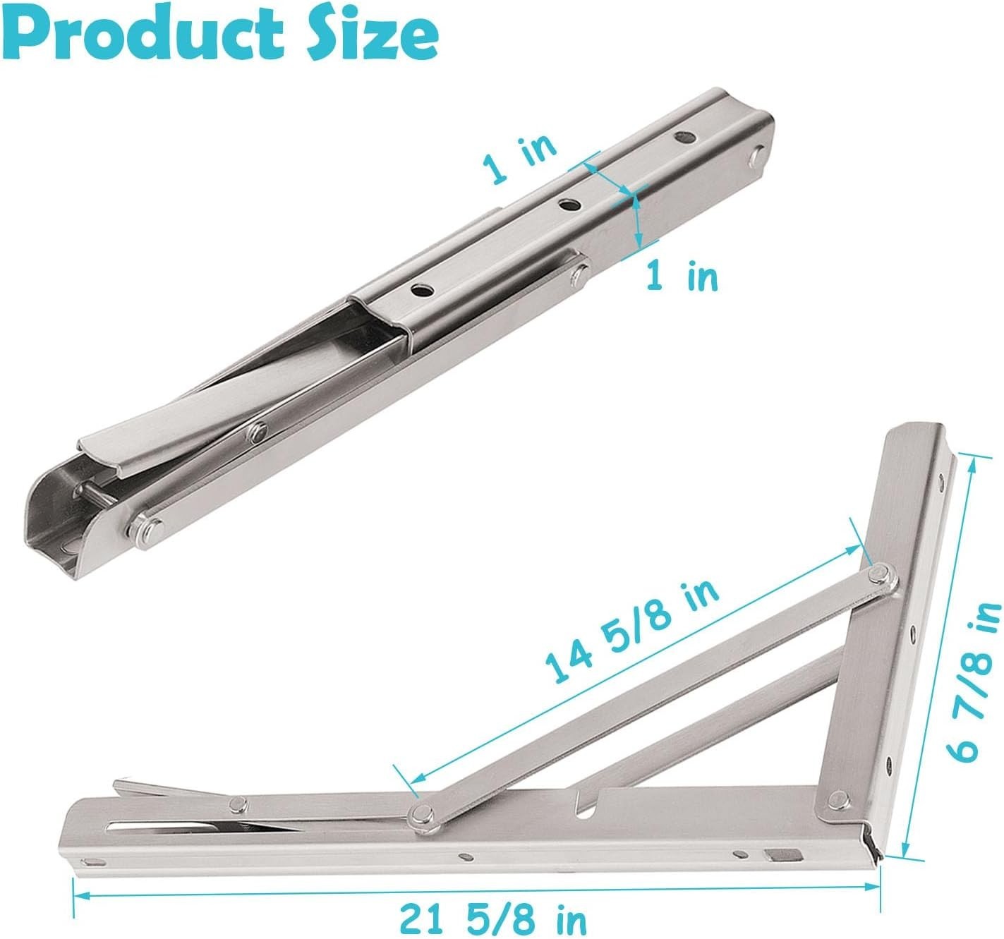 Space-Saving 22” Folding Shelf Brackets – Supports Up to 440 lb – 2 Count