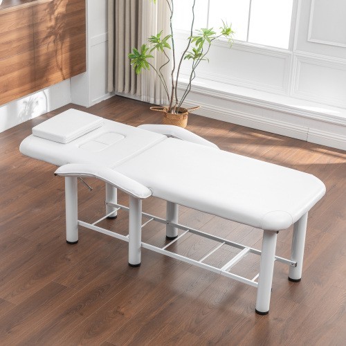 Professional Beauty Bed with Removable Headrest Breast Cushions, Armrests and