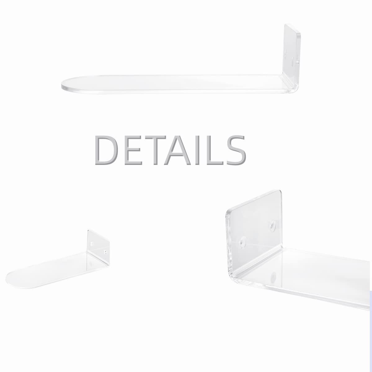 IEEK 12 Pack Floating Shoe Display Shelf,Clear 8X3X2 Inches-12 Pack, Clear