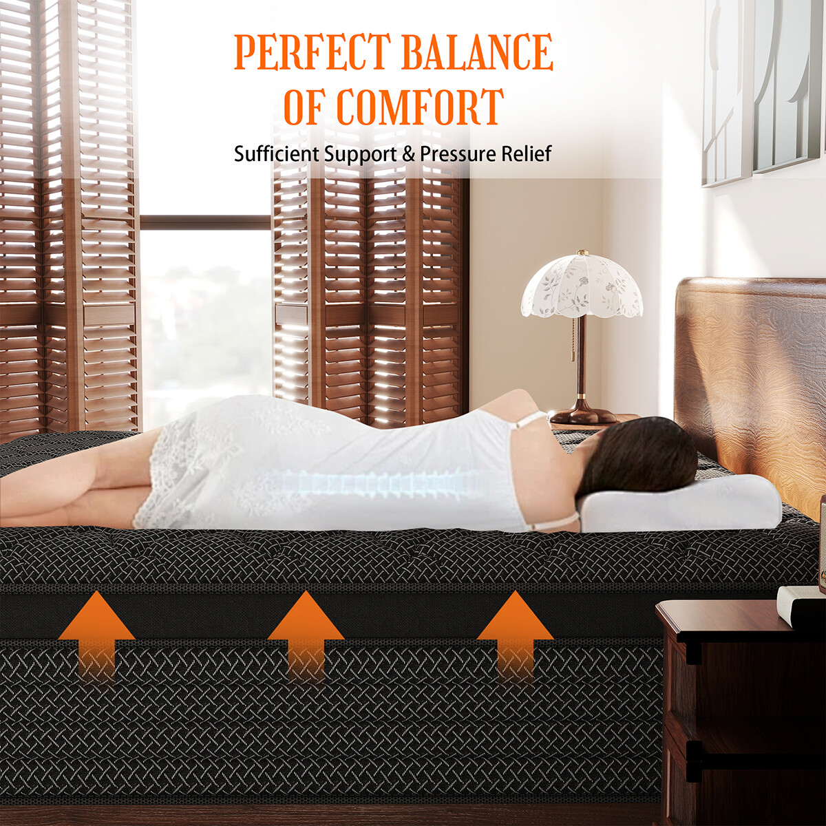 12″ 14″ Gel Memory Foam Mattress Hybrid Spring Twin Full Queen King Bed In A Box