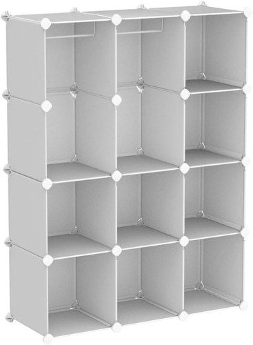 VIPZONE Baby Closet,Dresser, Kids Closet 15.7 x 35.4 x 47.2 inches, White