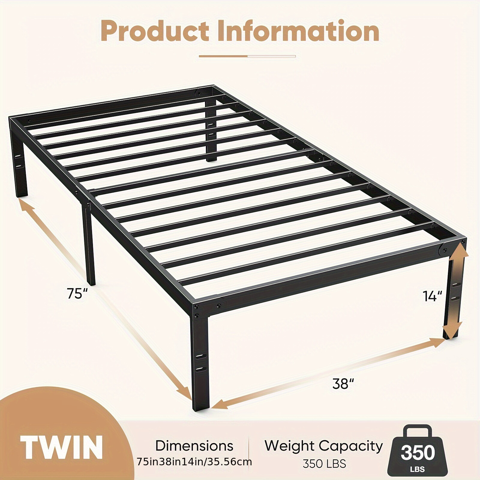 Premium Steel Bed Frame – Sturdy, Spacious & Long-Lasting for All Bed Sizes