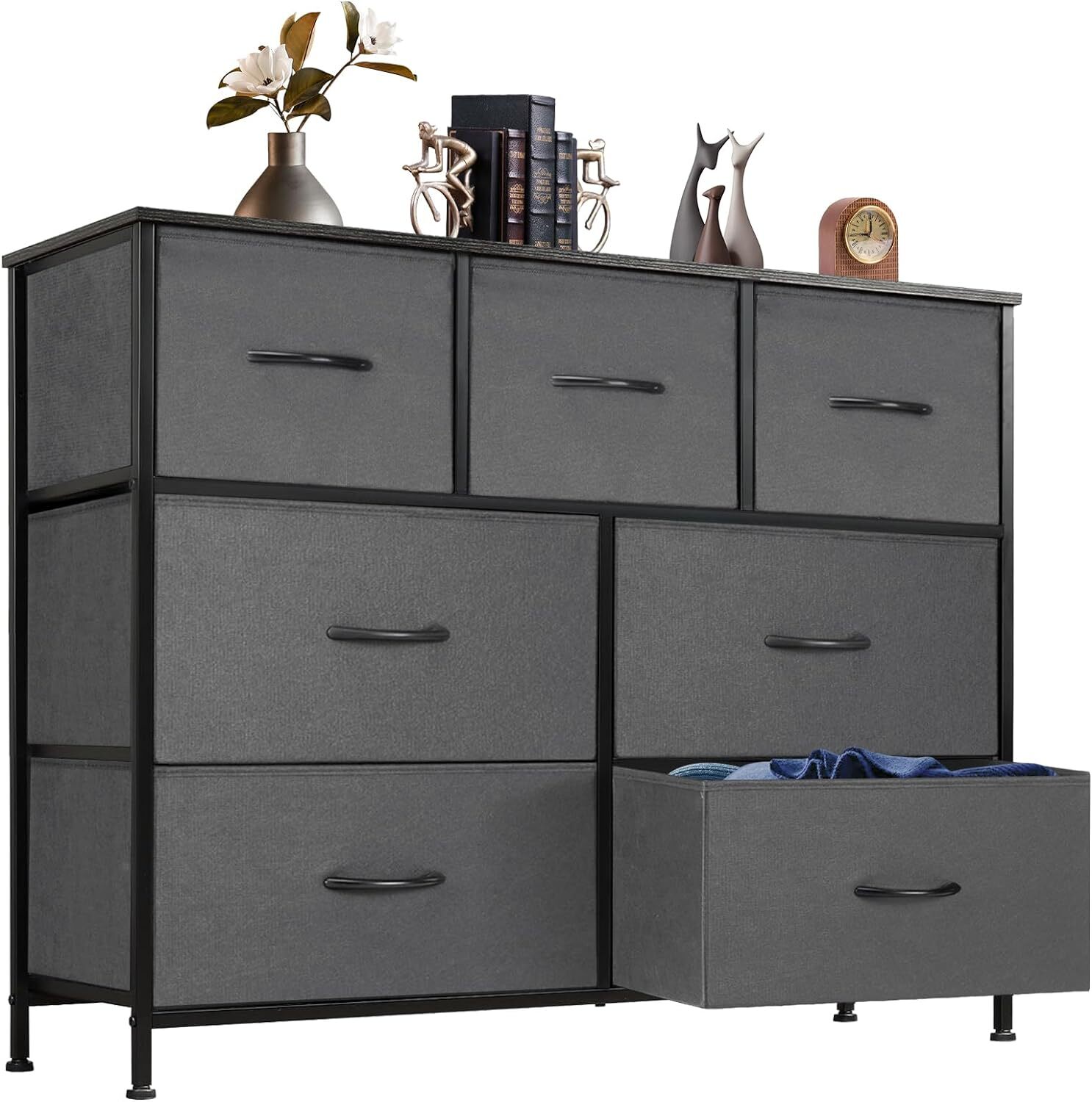 HOMEFLA Dresser for Bedroom with 7 Facric Drawers, Storage Organizer Furniture