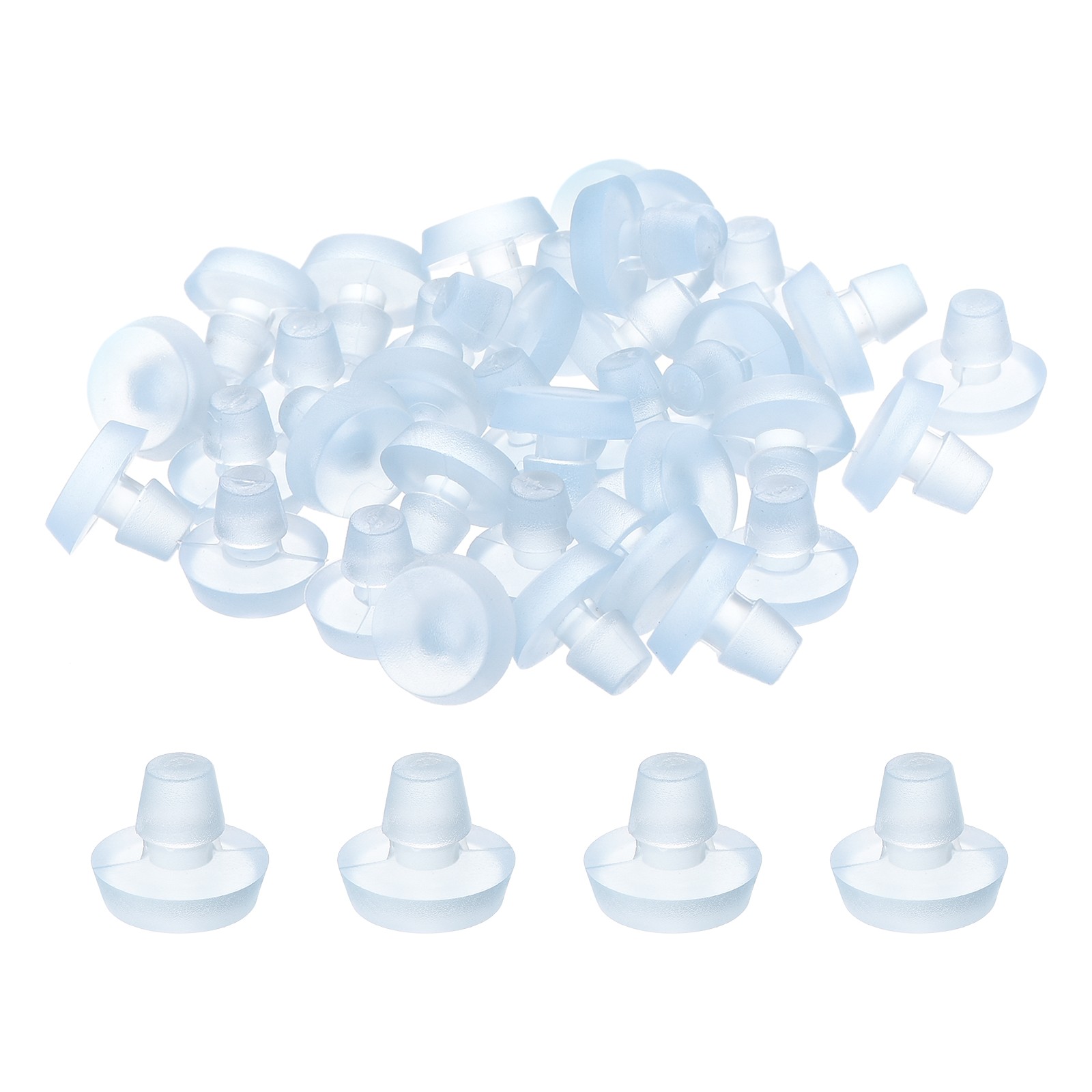 36Pcs 5.5mm/0.22″ Glass Table Top Bumpers with Stem Fits 2/9 Inch Hole Clear