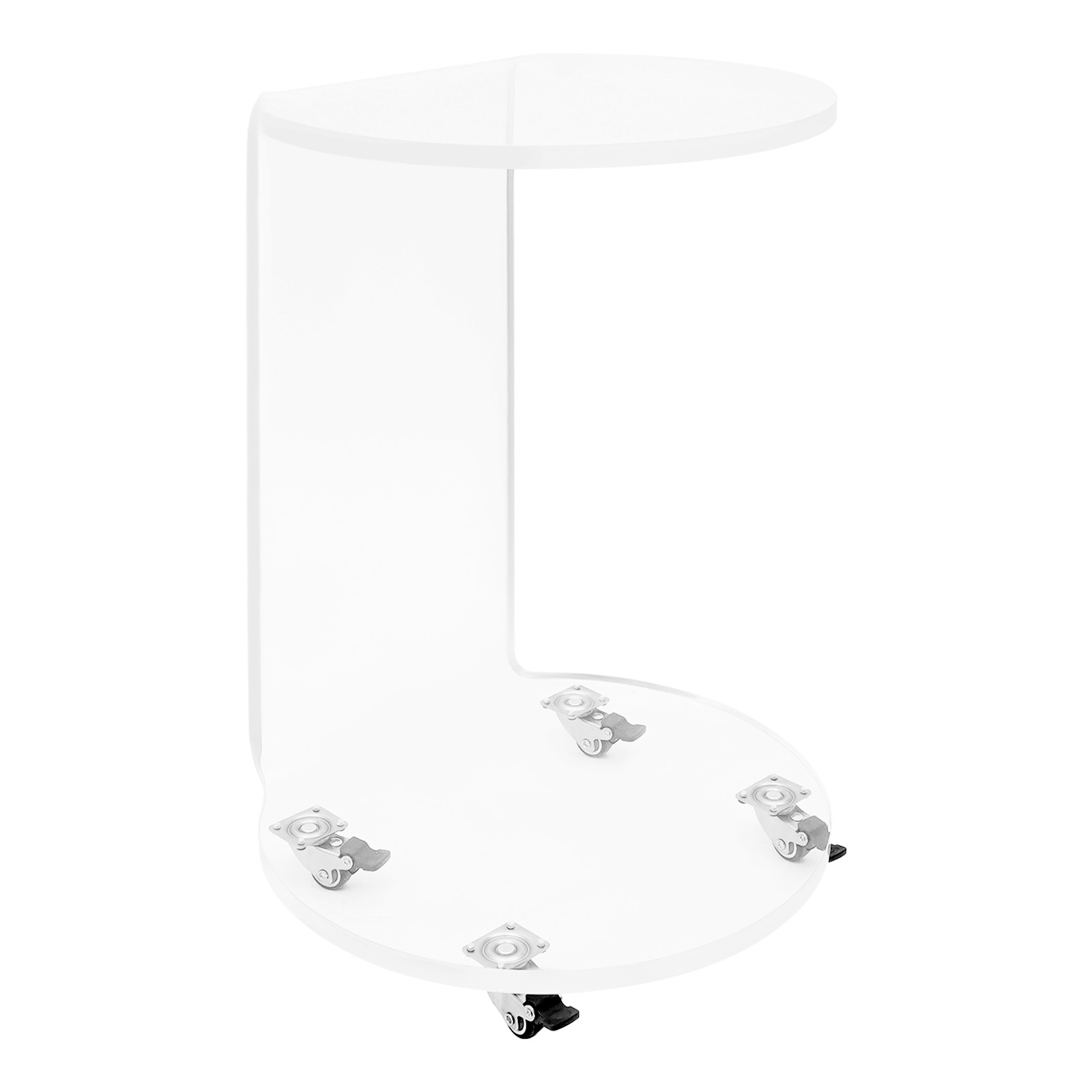 Acrylic Nightstand Side Table 2-Tier Clear Modern with 4 Wheels 66 lbs Capacity.