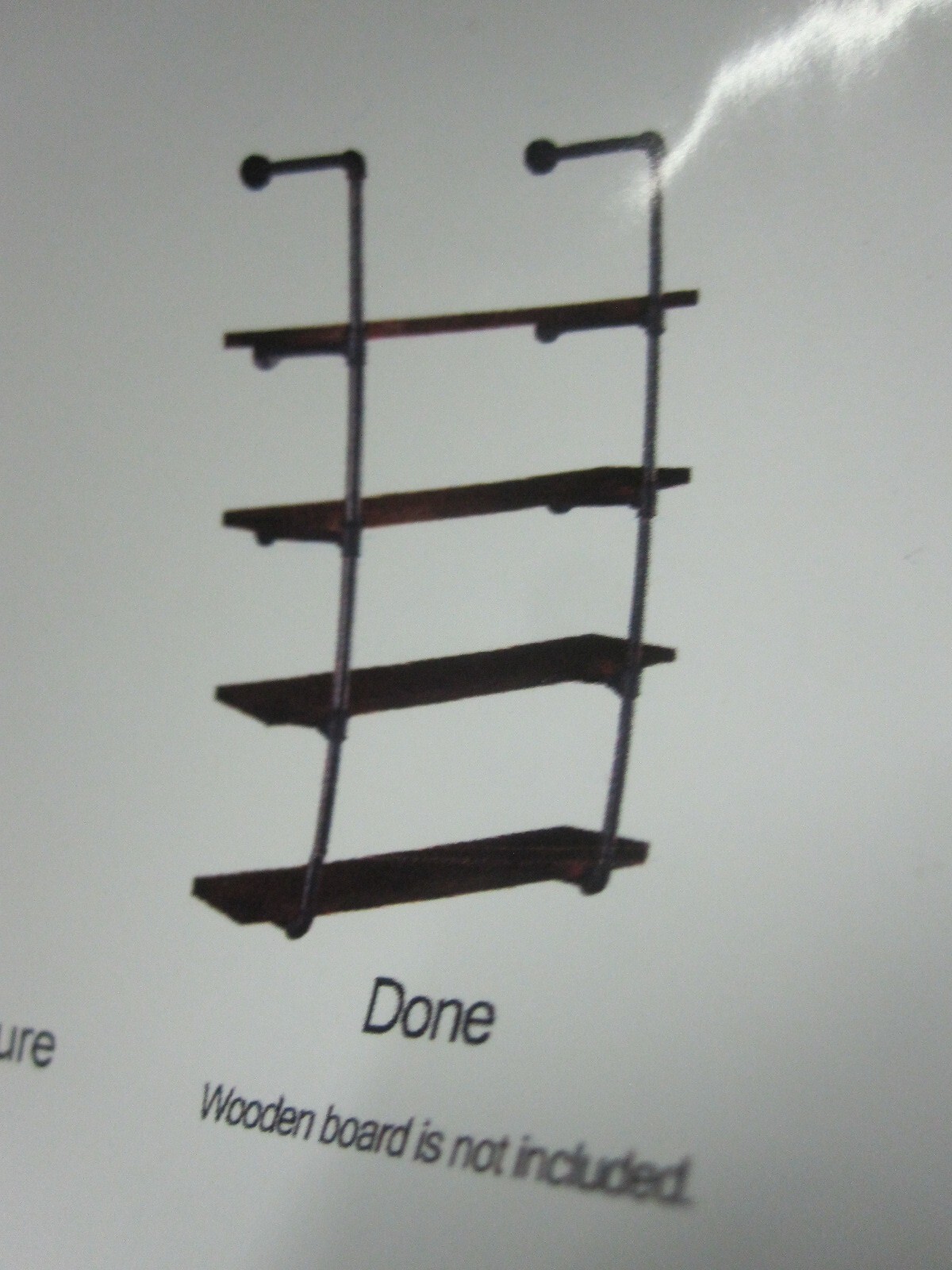 HITOMEN Industrial Black Iron Pipe Shelf 2×5 – Hardware NEW Planks NOT included